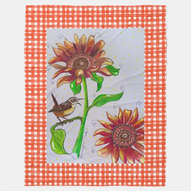 Sunflower Wren Blanket (Front)