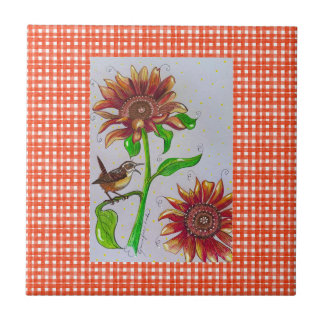 Sunflower Wren Tile