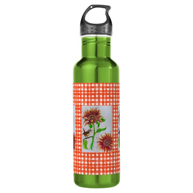 Sunflower Wren Water Bottle (Front)