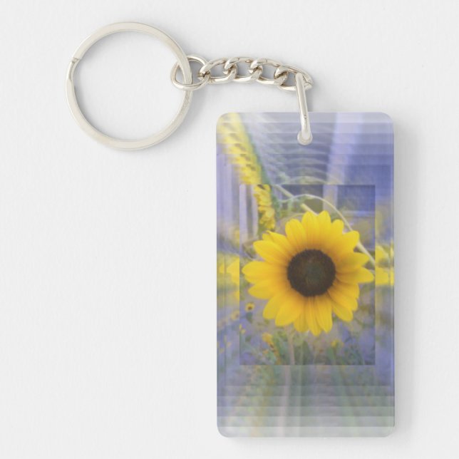 Sunflower Yellow and Blue Infinity Design Keychain (Front)
