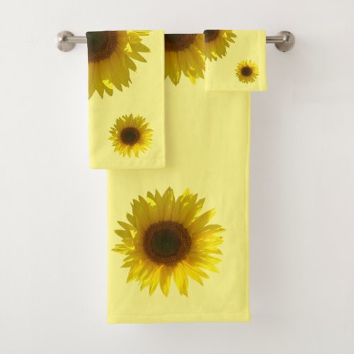 Sunflower Yellow Bath Towel Set