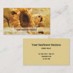 Sunflower Yellow Beautiful Rustic Country Floral Business Card