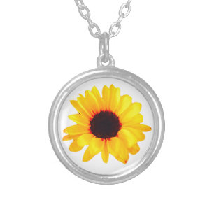 Sunflower Yellow Black Floral 4Ann Necklace