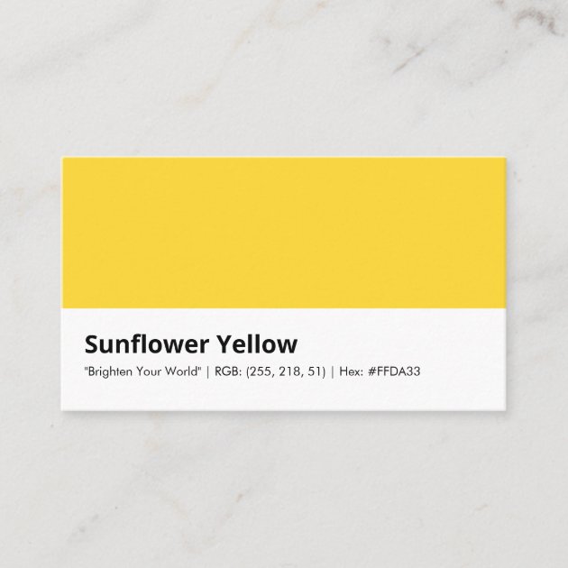 Private: Sunflower Yellow | “Brighten Your World” Color Business Card