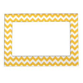 Sunflower Yellow Chevron Pattern Magnetic Frame