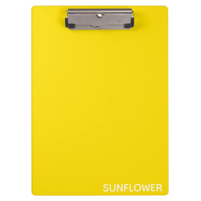 Sunflower Yellow Color Name Clipboard (Front)