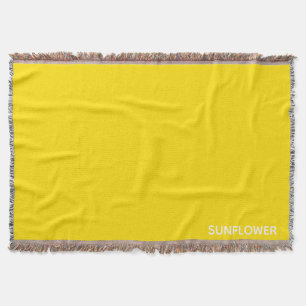 Sunflower Yellow Color Name Throw Blanket