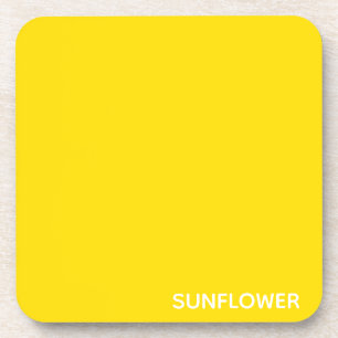 Sunflower Yellow Colour Name Beverage Coaster