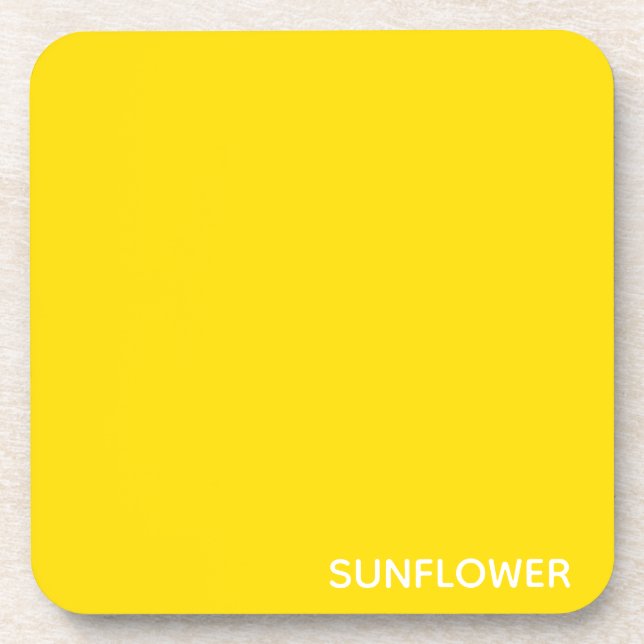 Sunflower Yellow Colour Name Beverage Coaster (Front)