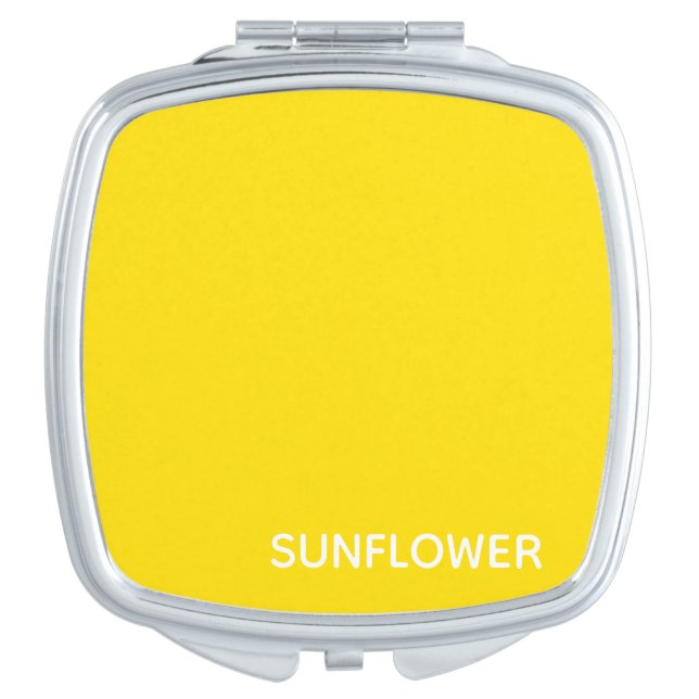 Sunflower Yellow Colour Name Compact Mirror (Front)