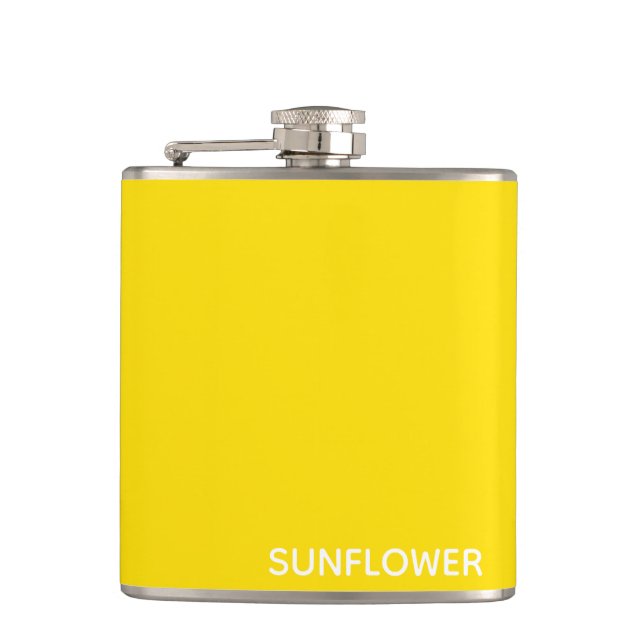 Sunflower Yellow Colour Name Flask (Front)