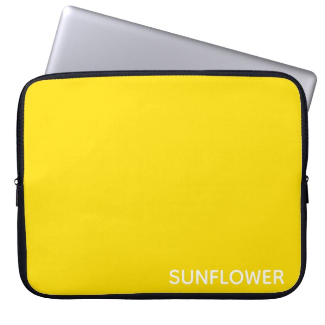 Sunflower Yellow Colour Name Laptop Sleeve (Front)
