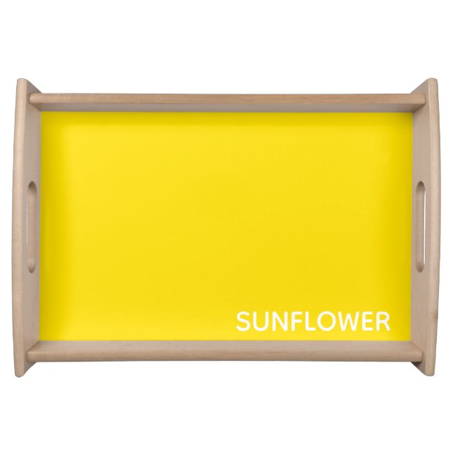 Sunflower Yellow Colour Name Serving Tray (Front)