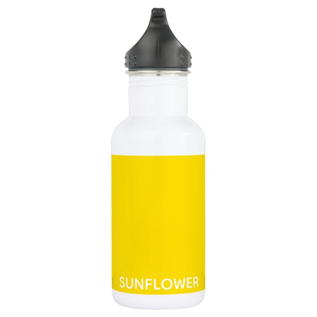 Sunflower Yellow Colour Name Stainless Steel Water Bottle (Right)