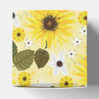 Sunflower Yellow Country Floral Garden | Wedding Favor Box | Zazzle