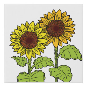 Sunflower Yellow Faux Canvas Print