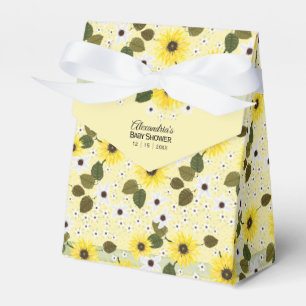 Sunflower Yellow Floral Baby Shower Favor Boxes