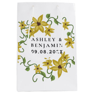 Sunflower Yellow Floral Botanical Hand drawn Oil Medium Gift Bag
