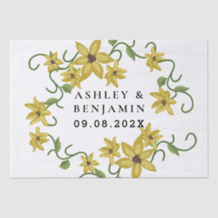 Sunflower Yellow Floral Botanical Hand drawn Oil Tissue Paper
