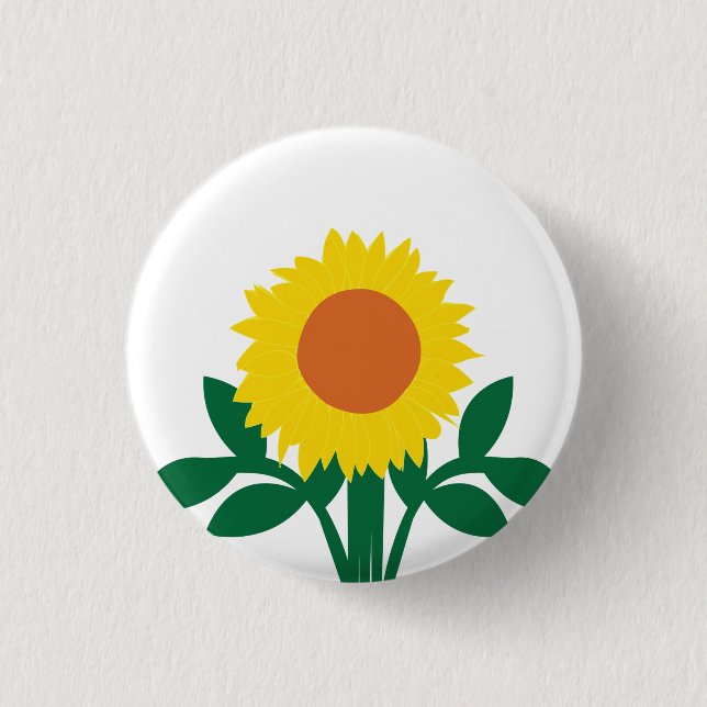 Sunflower Yellow Floral Button (Front)