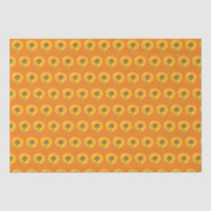 Sunflower yellow floral watercolor Summer Rustic Tissue Paper