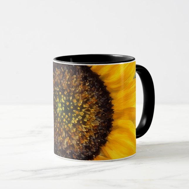 Sunflower Yellow Flower Art Floral Mug Cup (Front Right)