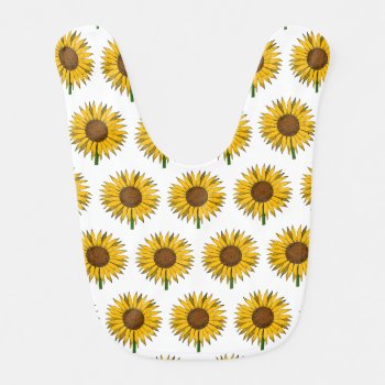 Sunflower Yellow Flower Baby Bib by YLGraphics at Zazzle
