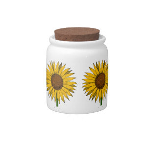 Sunflower Yellow Flower Candy Jar