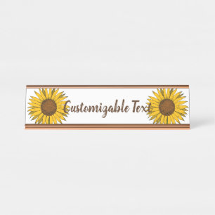 Sunflower Yellow Flower Desk Name Plate