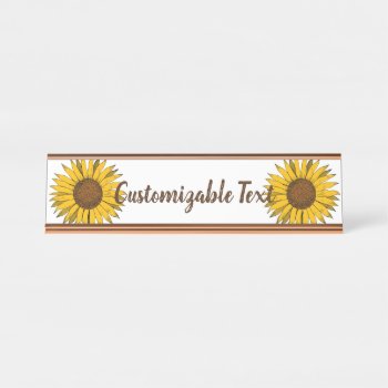 Sunflower Yellow Flower Desk Name Plate by YLGraphics at Zazzle
