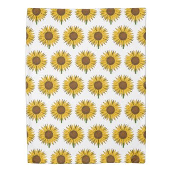Sunflower Yellow Flower Duvet Cover by YLGraphics at Zazzle