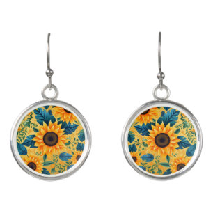 Sunflower Yellow Flower Earrings