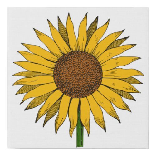 Sunflower Yellow Flower Faux Canvas Print