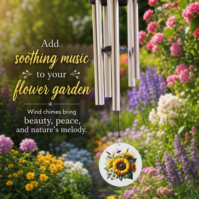 Sunflower Yellow Flower Garden Décor  Wind Chime (Creator Uploaded)