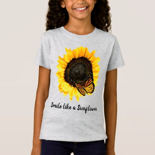 Sunflower Yellow Flower Girls T_Shirt
