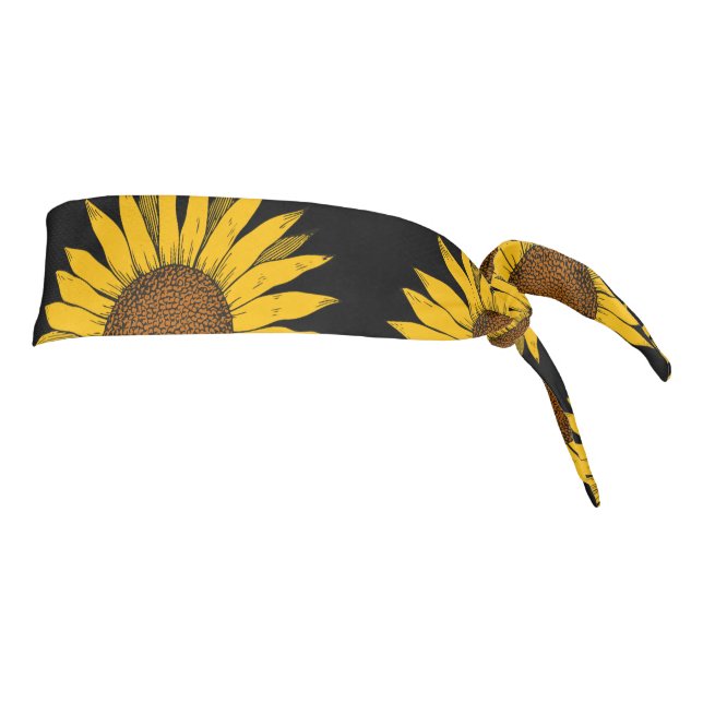 Sunflower Yellow Flower Tie Headband (Rotate 90)