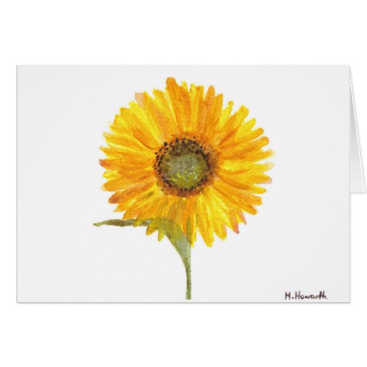 Sunflower yellow flower watercolor (Front Horizontal)