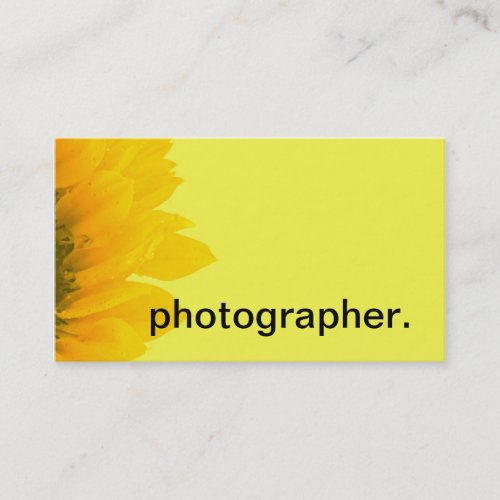 Sunflower Yellow Macro Floral Photo  Photographer Business Card