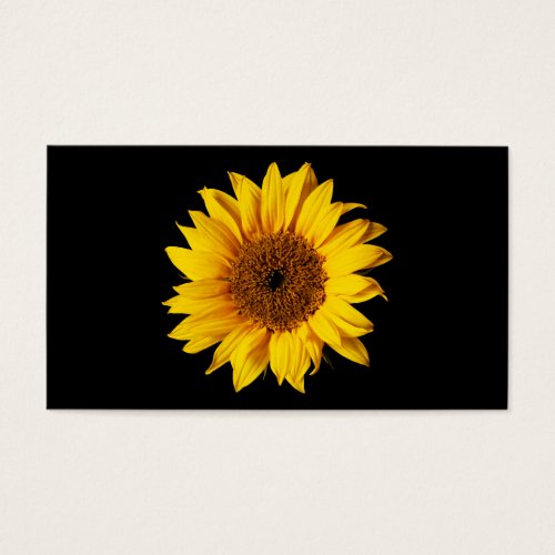 Sunflower Yellow on Black - Customized Sun Flowers Business Card Template