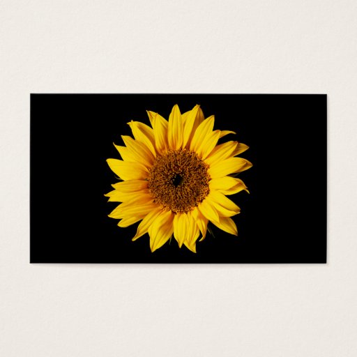 Customizable Sunflower Yellow on Black - Customized Sun Flowers Business Card Template