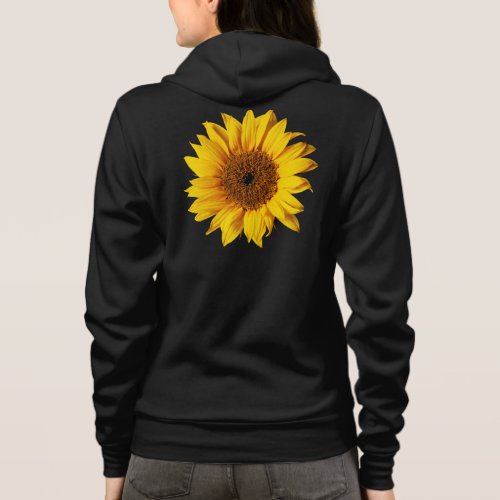 Sunflower Yellow on Black _ Customized Sun Flowers Hoodie
