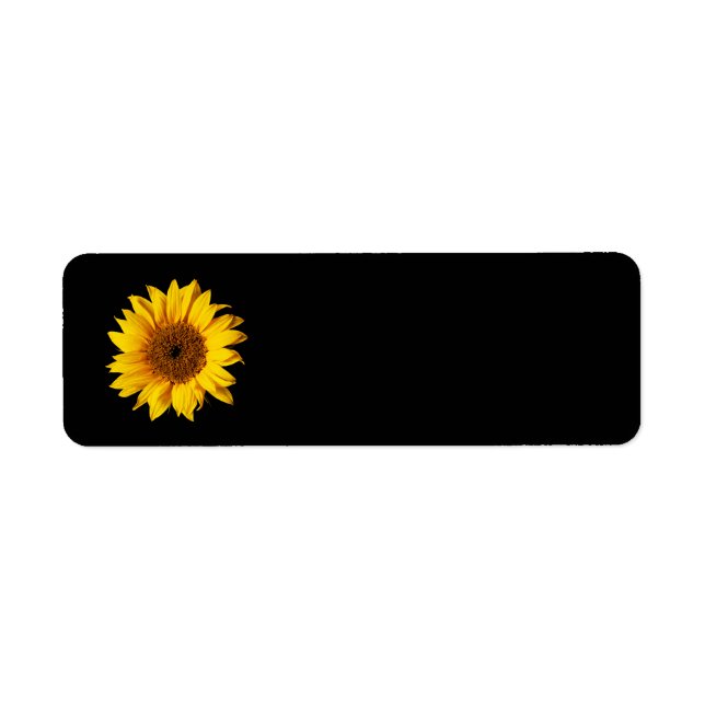 Sunflower Yellow on Black - Customized Sun Flowers Label (Front)