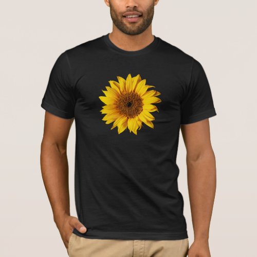 Sunflower Yellow on Black _ Customized Sun Flowers T_Shirt