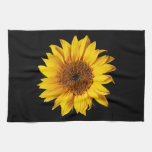 Sunflower Yellow On Black - Customized Sun Flowers Towel at Zazzle