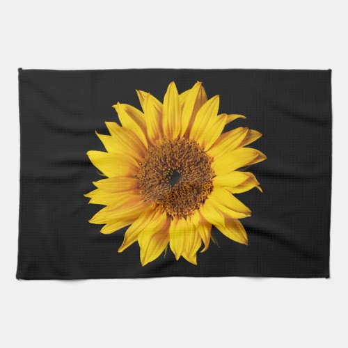 Sunflower Yellow on Black _ Customized Sun Flowers Towel