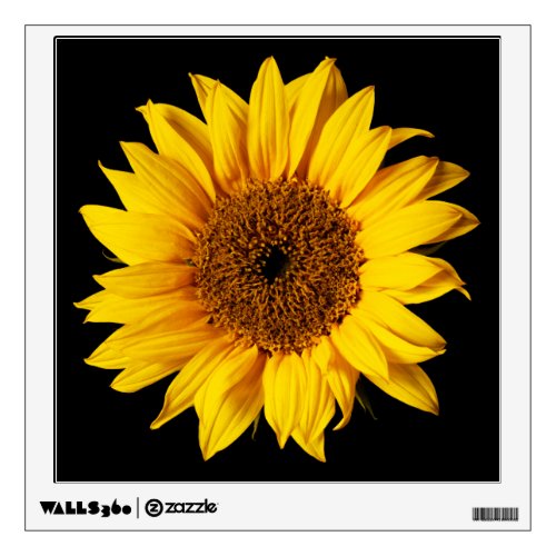 Sunflower Yellow on Black _ Customized Sun Flowers Wall Decal