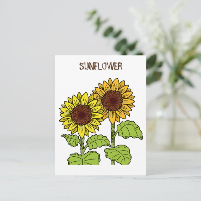 Sunflower Yellow Postcard (Standing Front)
