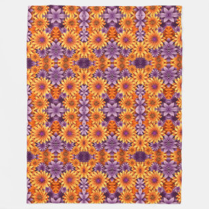 SunFlower Yellow Purple Fleece Blanket