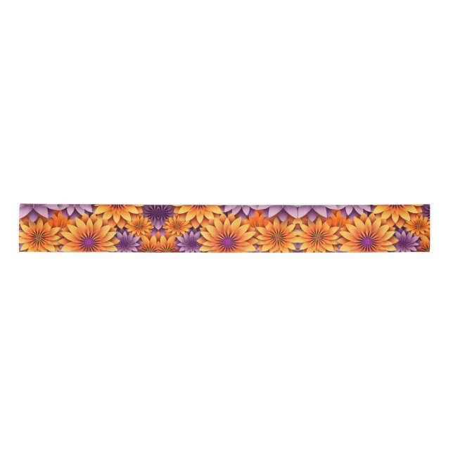 SunFlower Yellow Purple Satin Ribbon (Front)