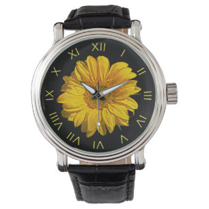 Sunflower Yellow Roman Numbers wacnm Watch